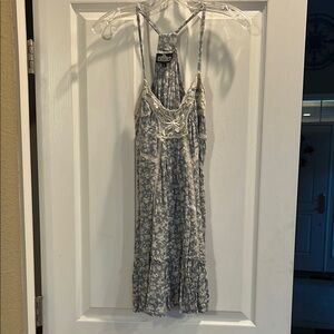 Angie Navy and Cream Floral Tunic